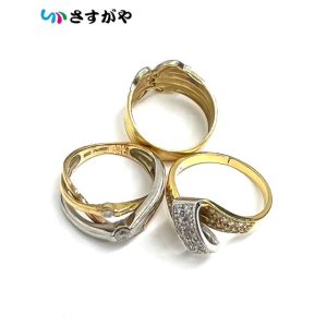 K18Pt900 金 プラチナ コンビリング 指輪 アクセサリー