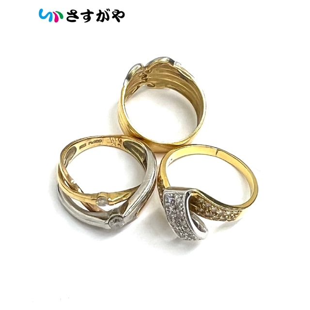 K18Pt900 金 プラチナ コンビリング 指輪 アクセサリー