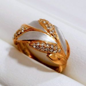 K18 18金 750 Pt850 プラチナ メレダイヤ コンビリング 指輪 アクセサリー