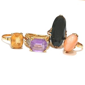 K18 18金 カラーストーン デザインリング