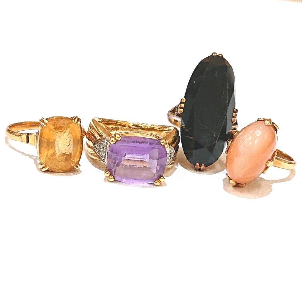 K18 18金 カラーストーン デザインリング