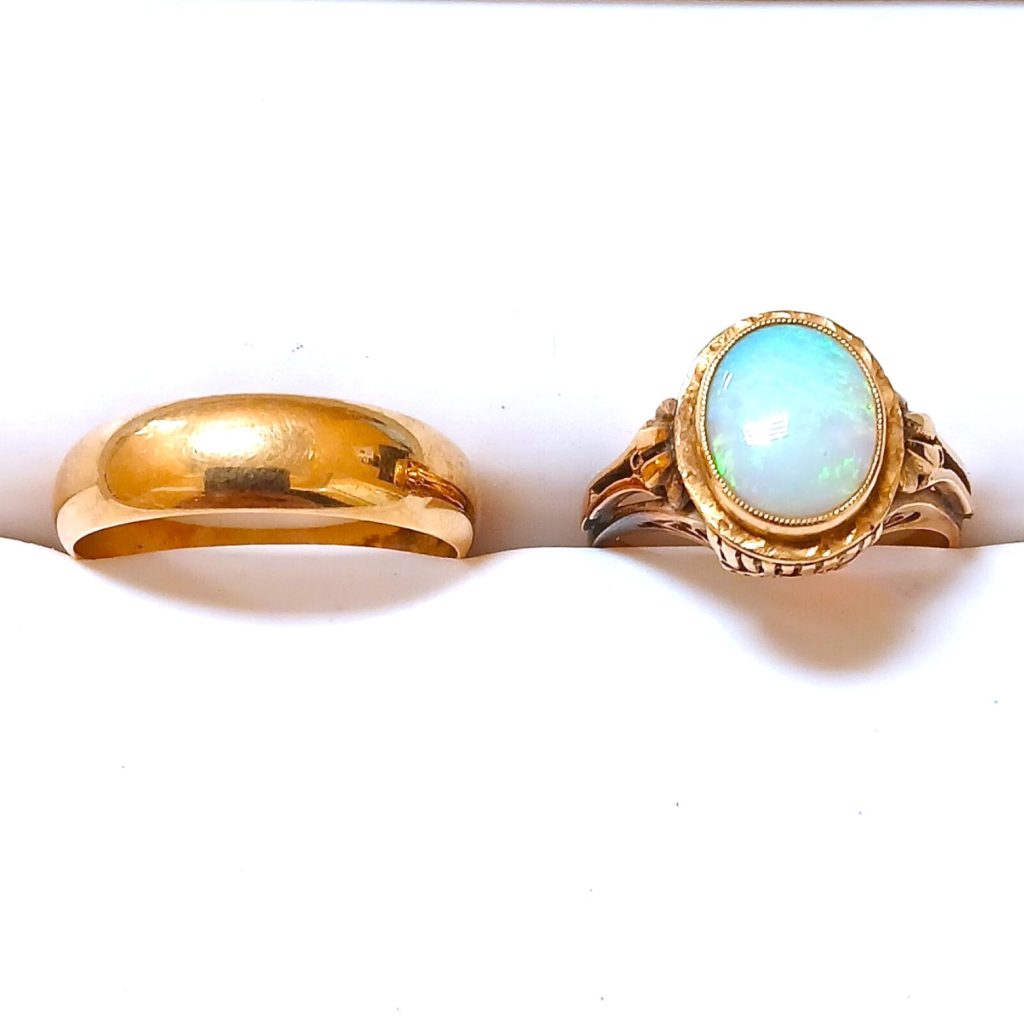 【K18 まとめ】18金・ホワイトオパール・リング・指輪・貴金属・アクセサリー・ジュエリー