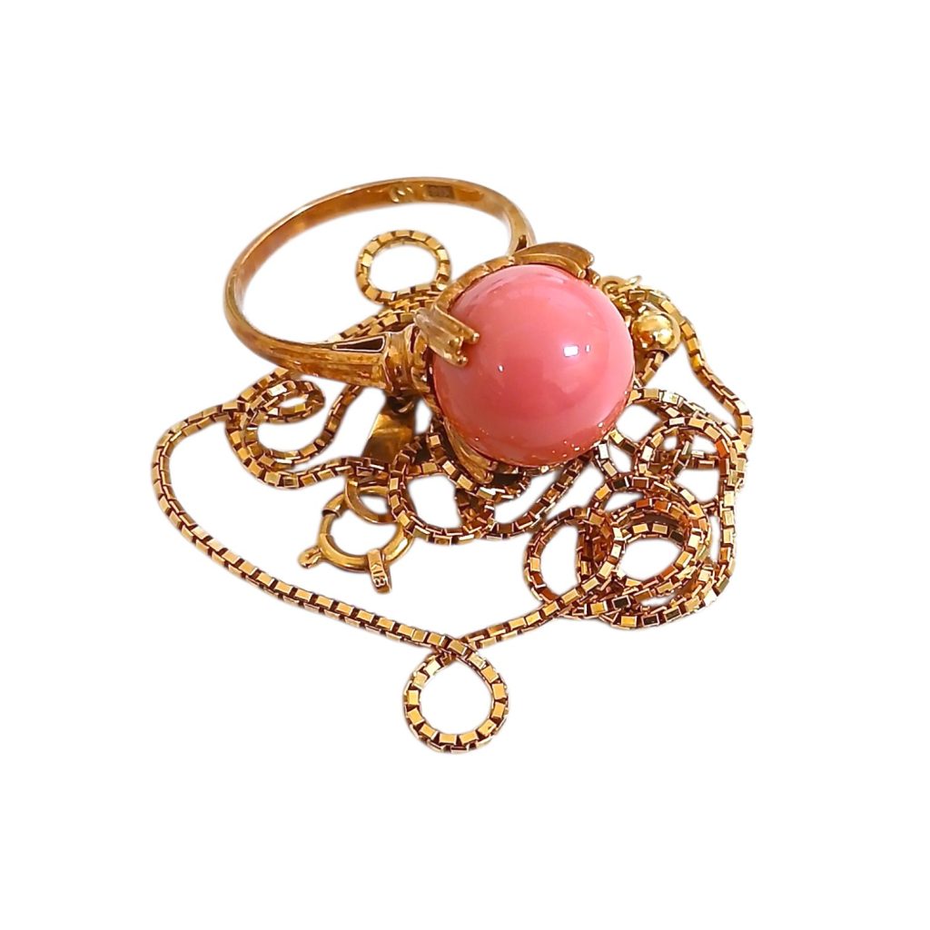 【K18 まとめ】18金・珊瑚・コーラル・ネックレス・リング・指輪・貴金属・アクセサリー