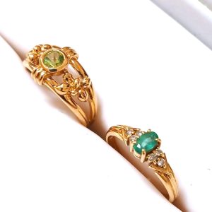 【K18 まとめ】18金・ペリドット・エメラルド・リング・指輪・貴金属・アクセサリー