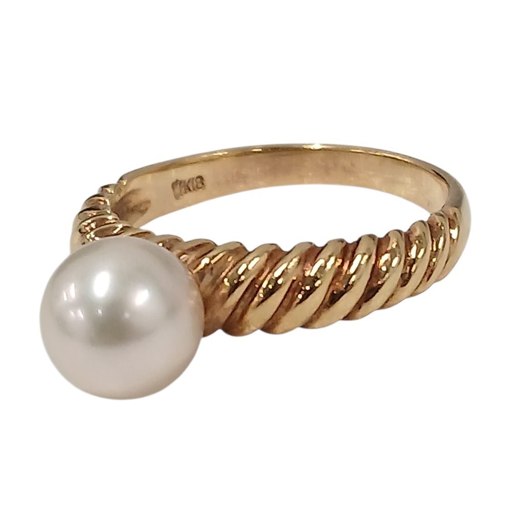 【K18 パール付きリング】貴金属・アクセサリー・指輪