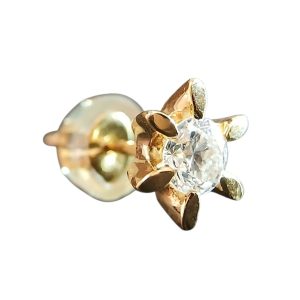 K18（18金）ダイヤモンド付きピアス（片方）