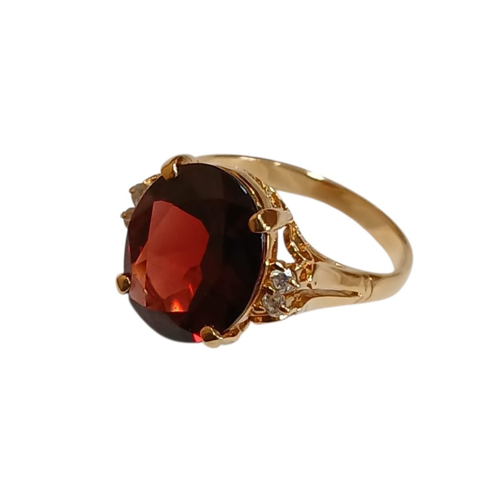 K18(18金) ガーネット7ct メレ0.1ct リング