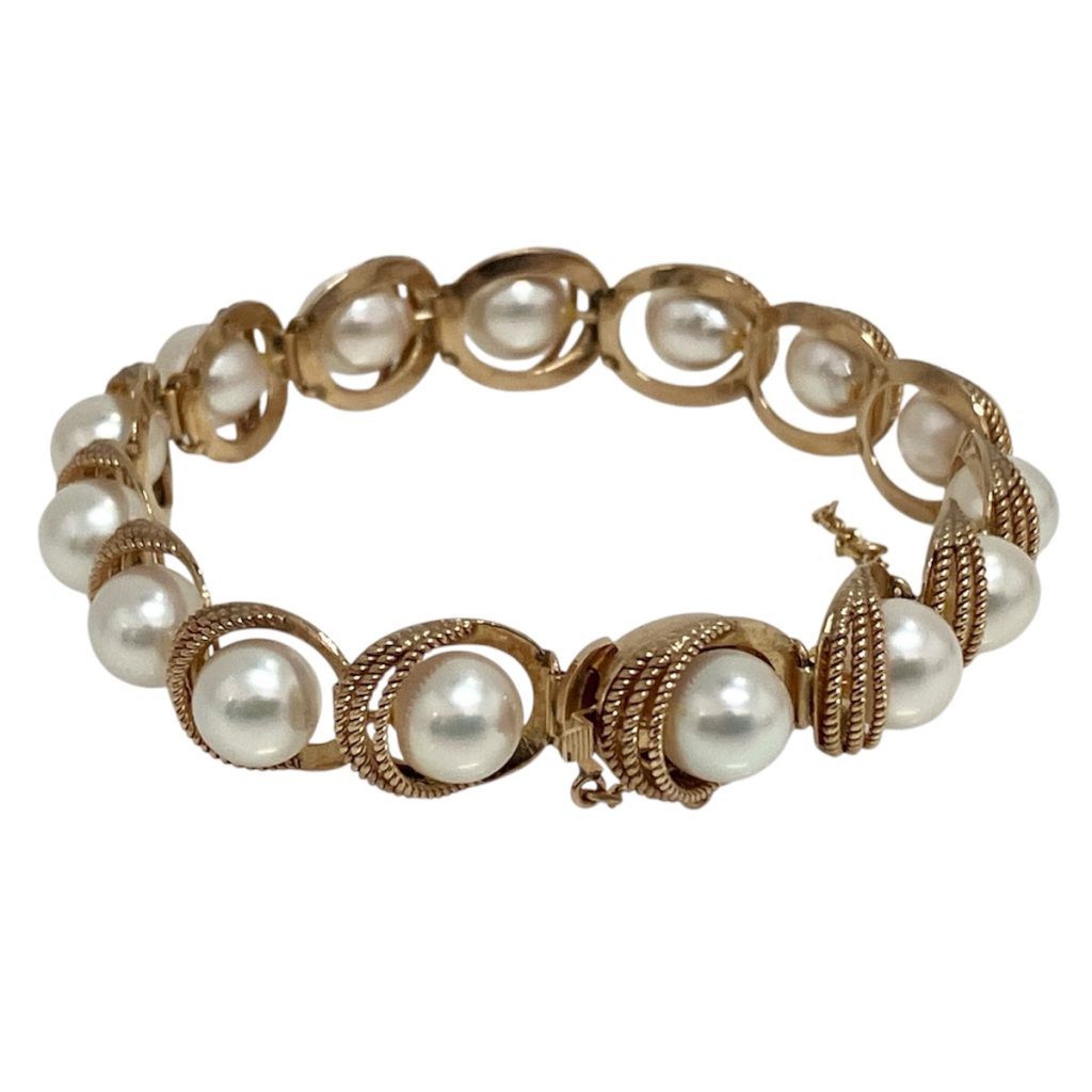 K14ブレスレット パール付き