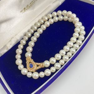 K18金具 アコヤ真珠 パールネックレス