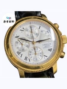 セイコー クレドール 金無垢クロノグラフ