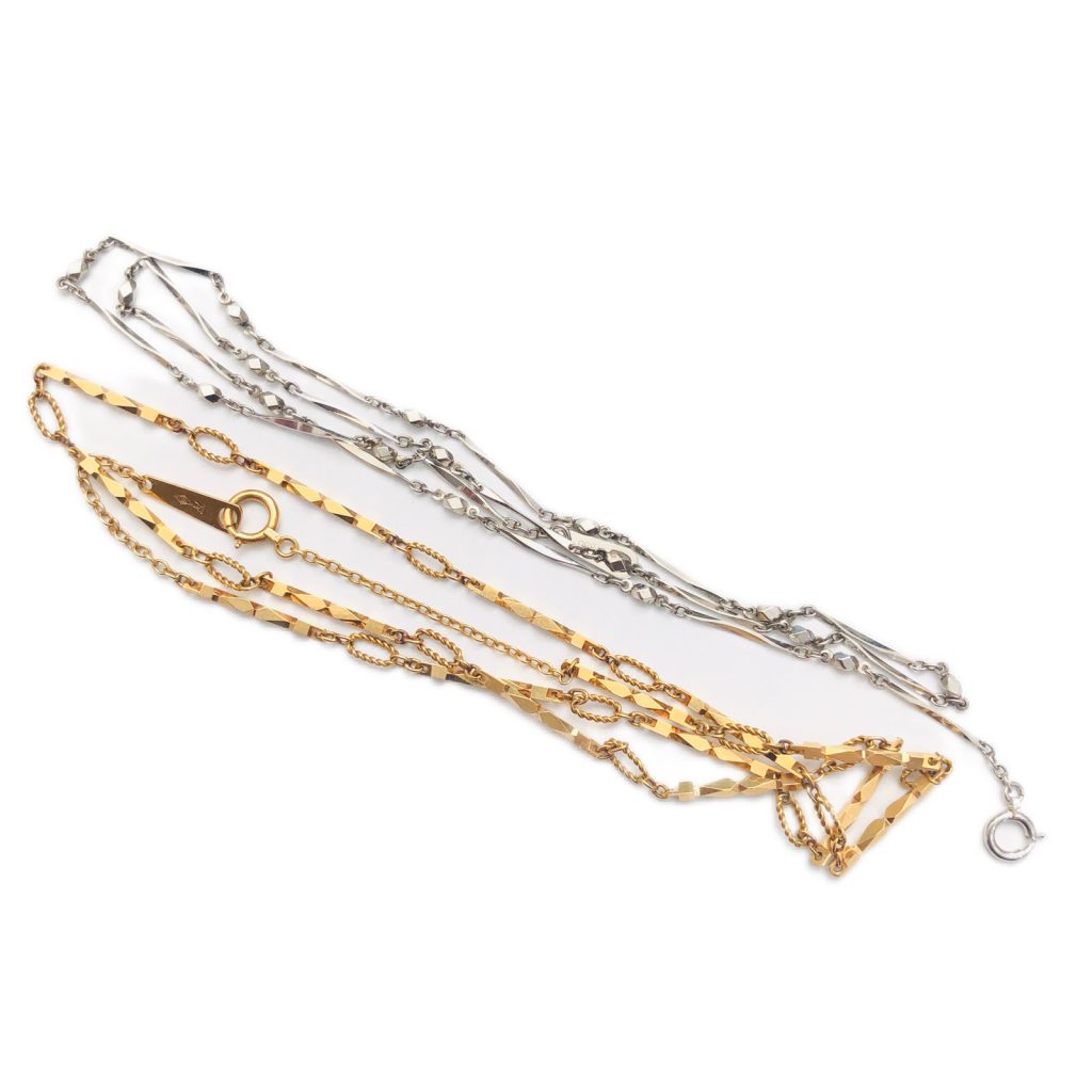 K18（18金）、Pt850（プラチナ850） ネックレス2点