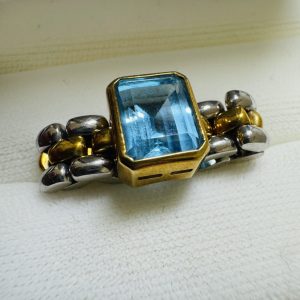 K18 Pt900 指輪 ブルートパーズ リング 18金 プラチナ900 コンビ