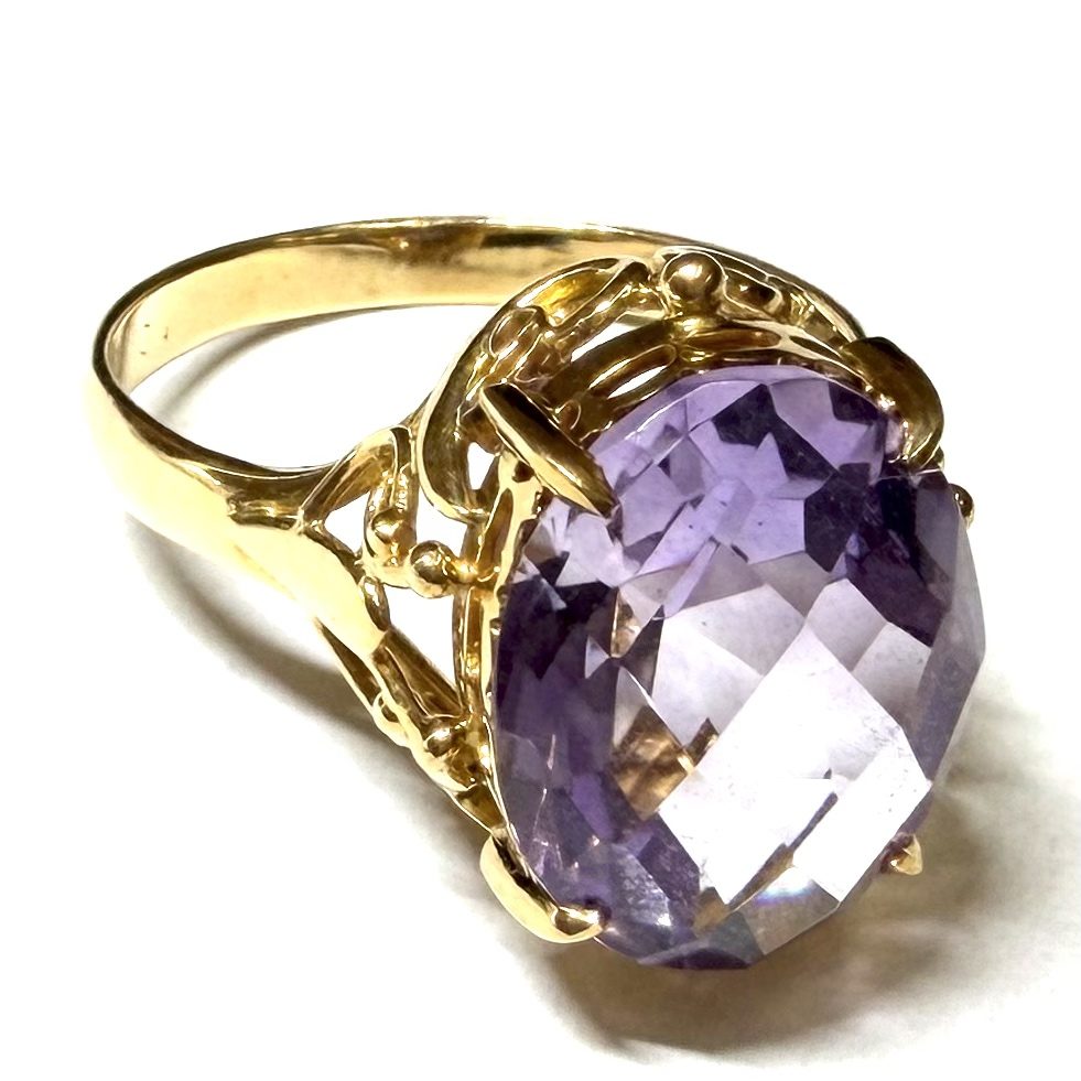 【貴金属】K18 アメジスト リング アクセサリー ジュエリー