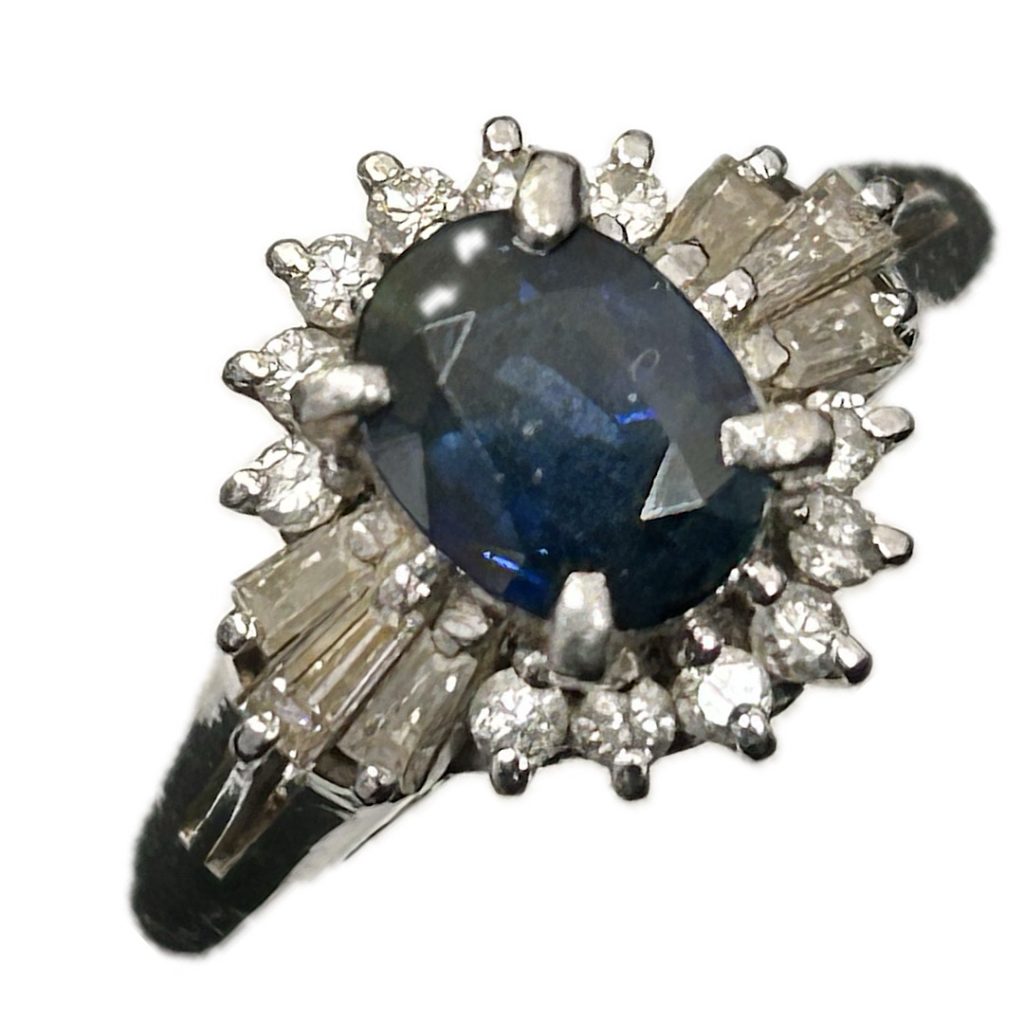 Pt900 プラチナ サファイアリング