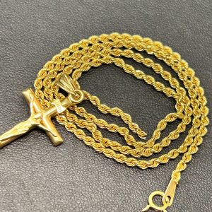 切れてしまったK18チェーンネックレス＆十字架TOP