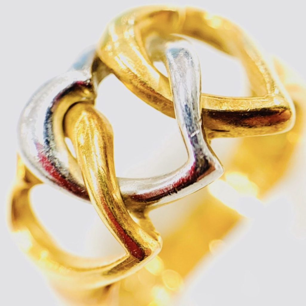 K18 Pt850 金プラチナコンビリング アクセサリー