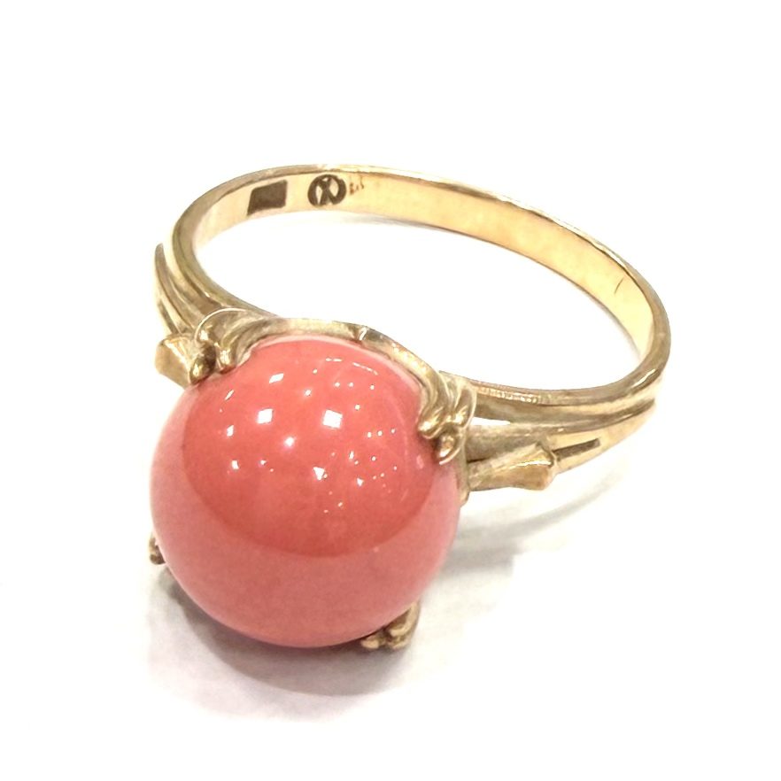 K18 18金 750 珊瑚 リング