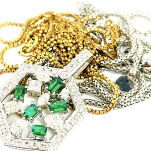 K18 Pt850 エメラルド メレダイヤモンド アクセサリーおまとめ