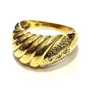 K18 750 18金 リング メレダイヤ付き