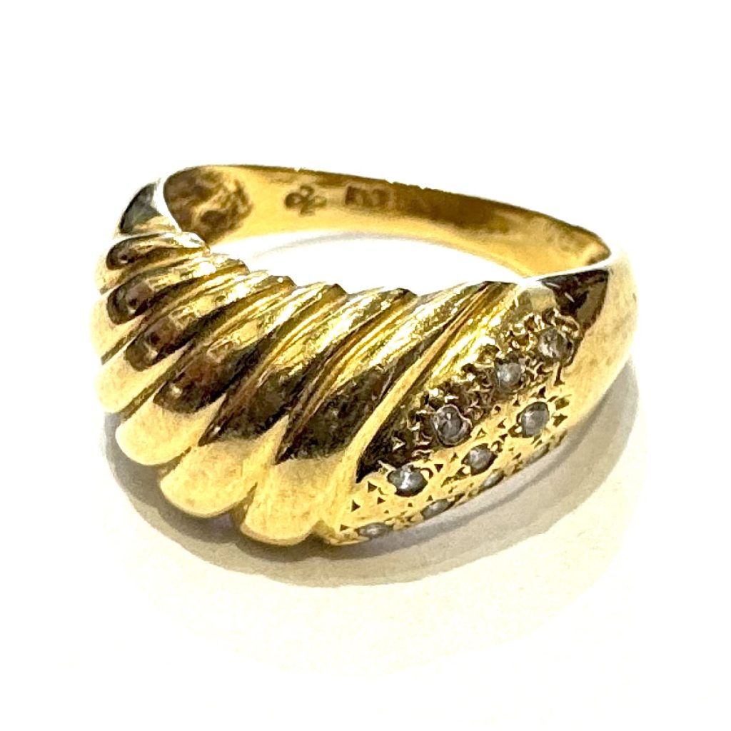 K18 750 18金 リング メレダイヤ付き