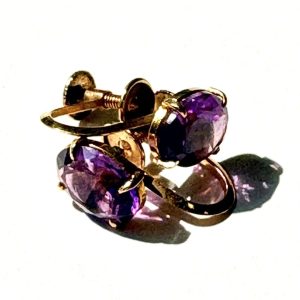 【K18 (金)】アメジスト イヤリング