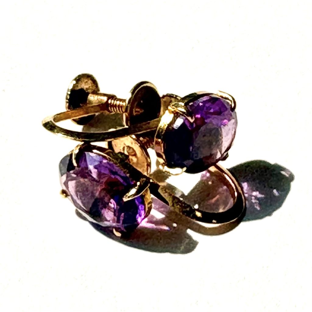 【K18 (金)】アメジスト イヤリング