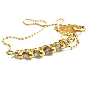 K18 750 18金 ブレスレット メレダイヤ付き