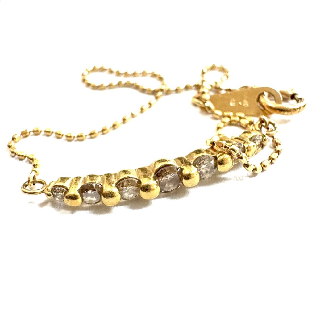 K18 750 18金 ブレスレット メレダイヤ付き