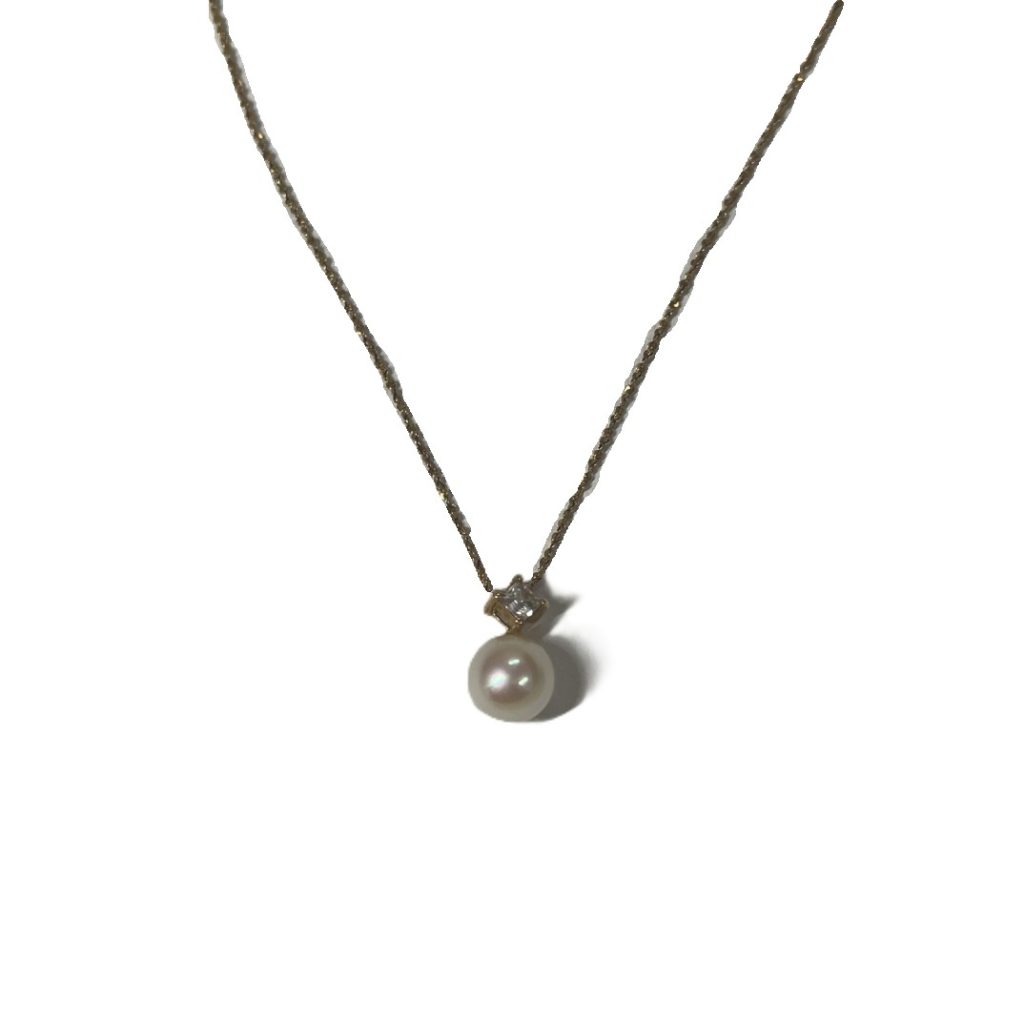 K18　18金　パール付きネックレス