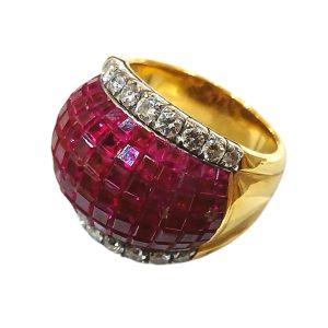 【K18リング】18金・ルビー・メレダイヤ・貴金属・アクセサリー