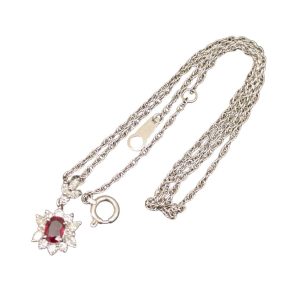 pt850 ルビーネックレス