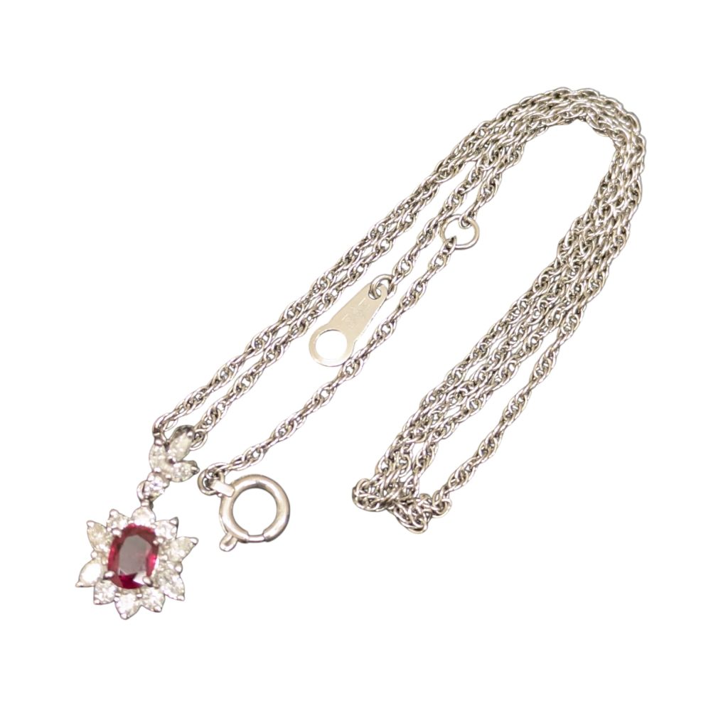 pt850 ルビーネックレス