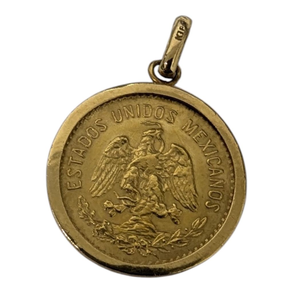 K18(18金)　コイン付きネックレストップ