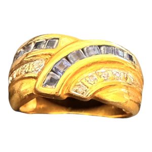 K18 750 メレダイヤ/カラーストーン付きリング 札幌市西区二十四軒