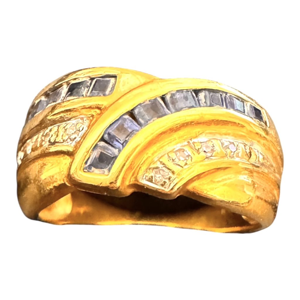 K18 750 メレダイヤ/カラーストーン付きリング 札幌市西区二十四軒