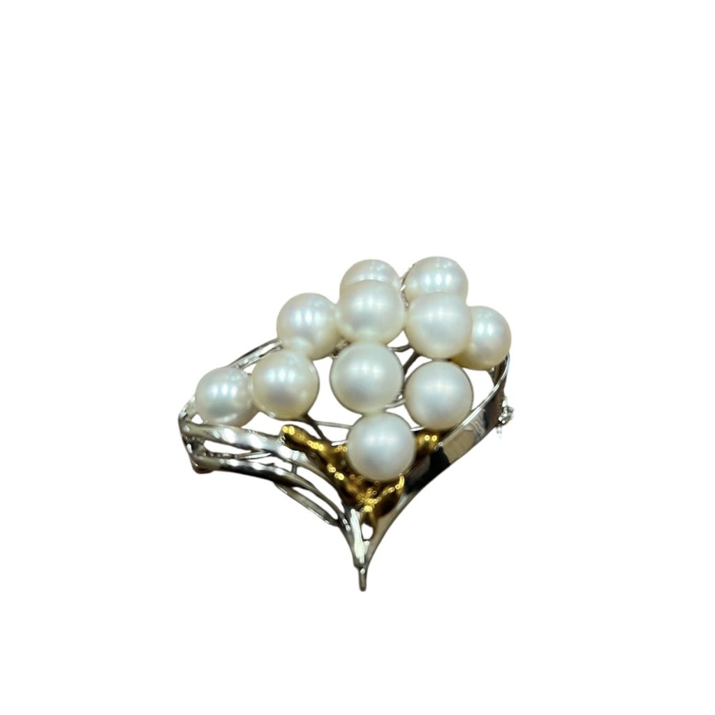 K14WG　14金　ホワイトゴールド　ペンダント　パール　真珠