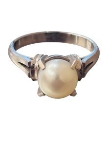 PT900 (プラチナ900) リング パール付き 貴金属 アクセサリー