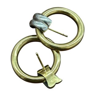 K18・Pt900 コンビイヤリング（金9：プラチナ1）