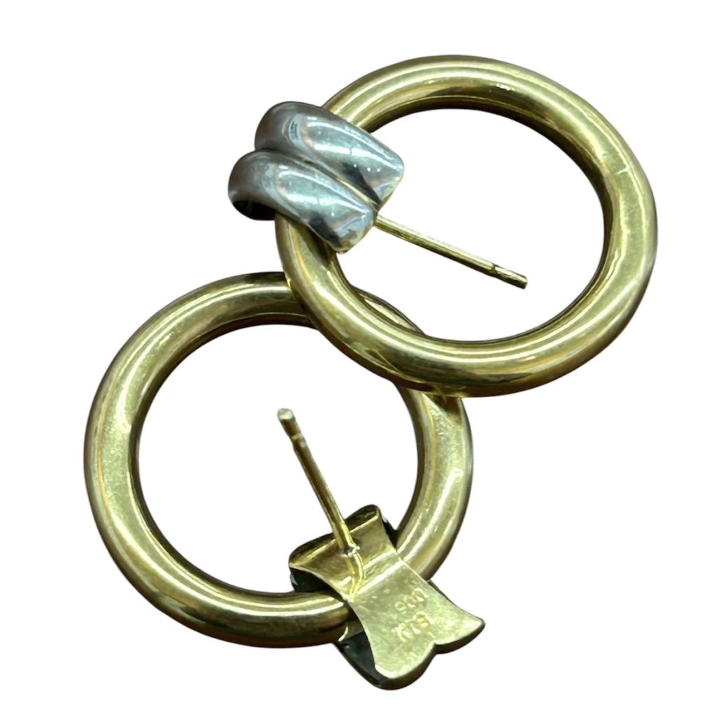 K18・Pt900 コンビイヤリング（金9：プラチナ1）