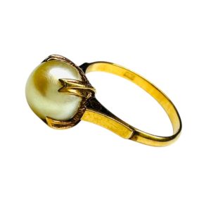 K18(18金)パール付きリング