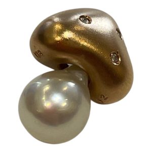 【貴金属】K18 (18金) パール付きイヤリング　アクセサリー　ジュエリー