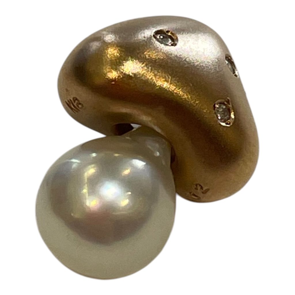 【貴金属】K18 (18金) パール付きイヤリング　アクセサリー　ジュエリー