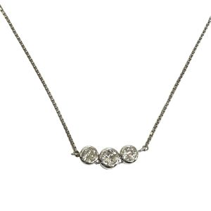 Pt850 プラチナ850 ダイヤ付きネックレス【函館上磯店】