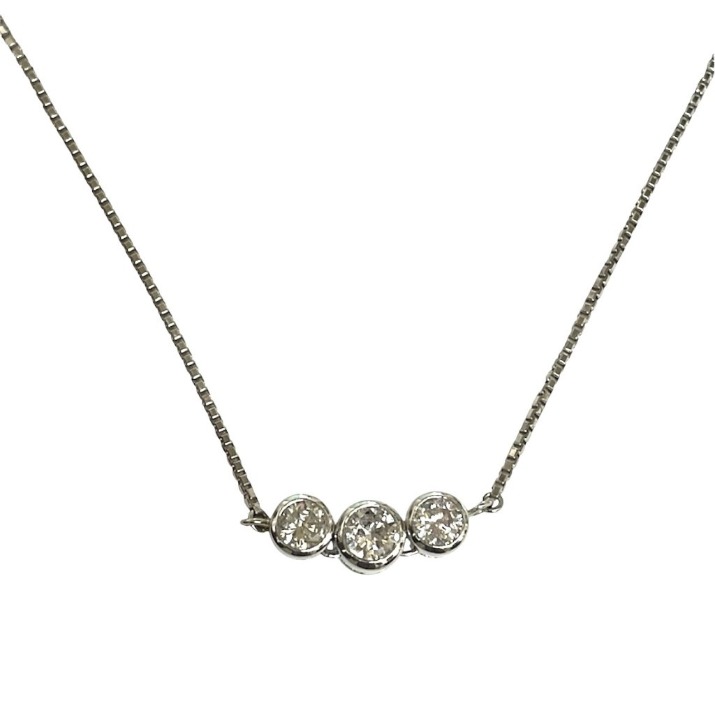 Pt850 プラチナ850 ダイヤ付きネックレス【函館上磯店】