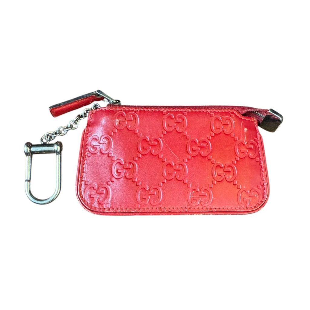 GUCCI グッチ シマレザー キーリング付きコインケース