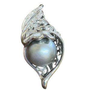 Pt900 プラチナ トップ パール付き