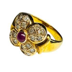 K18(18金)ルビー＆ダイヤモンド付きリング