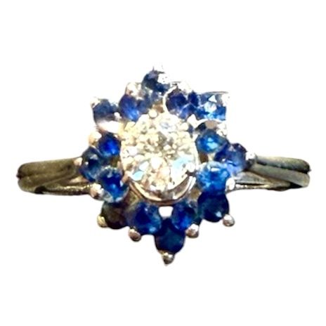 K14WG サファイア×ダイヤモンドリング