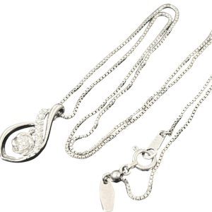 K18WG 18金ホワイトゴールド ダイヤモンドトップ ネックレス アクセサリー
