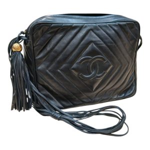 CHANEL　ダイヤステッチ フリンジショルダーバッグ  ラムスキン　シャネル  ヴィンテージ バッグ